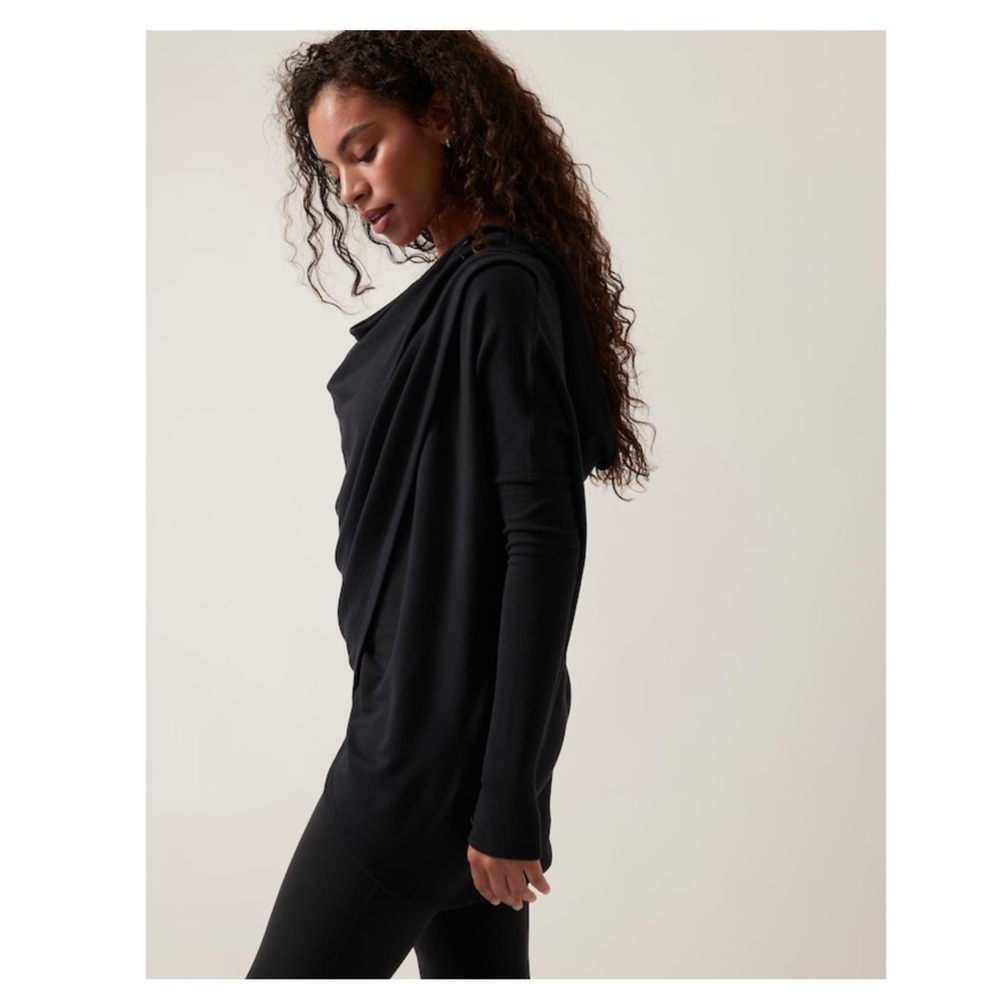 Athleta Purana Wrap Sweatshirt // Black - Picture 2 of 12